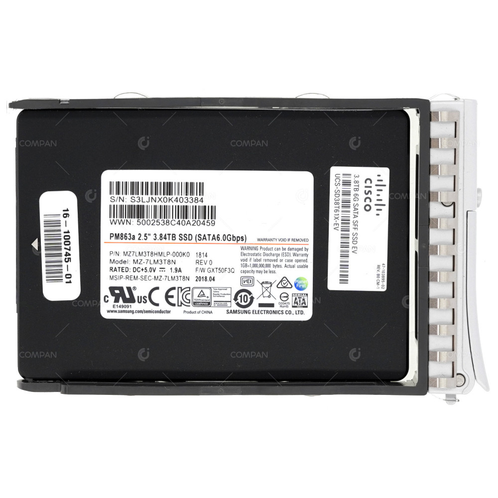 UCS-SD38T61X-EV CISCO SSD 3.84TB SATA 6G 2.5" SFF FOR CISCO UCS